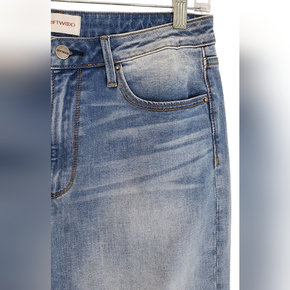 Driftwood Royce Straight Frayed Hem Jeans Size 29 Capsule Wardrobe Boho - Picture 11 of 12